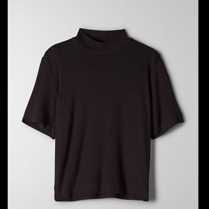Babaton Mock Neck Cropped T-Shirt
